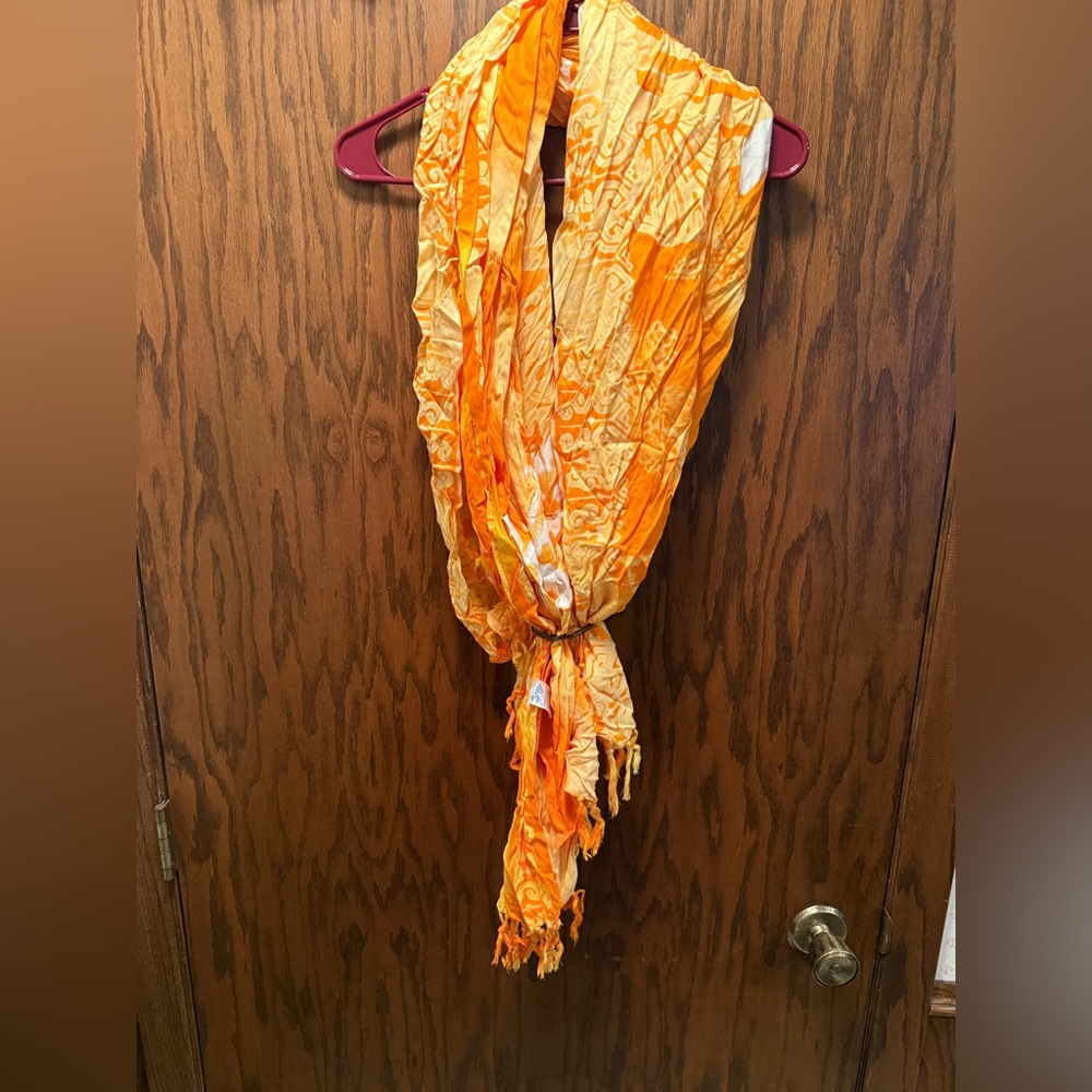 Orange, Yellow, and White Floral Scarf/Wrap